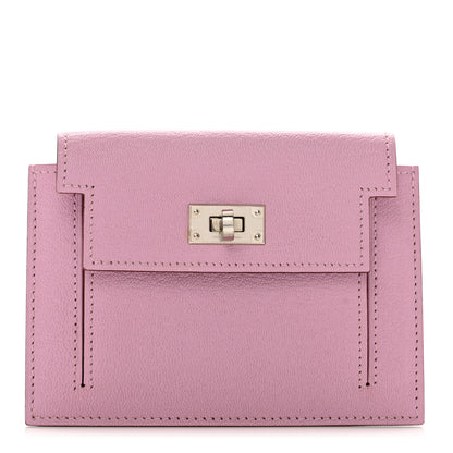 Hermes Chevre Mysore Kelly Pocket Compact Wallet Mauve Sylvestre 1 of 7