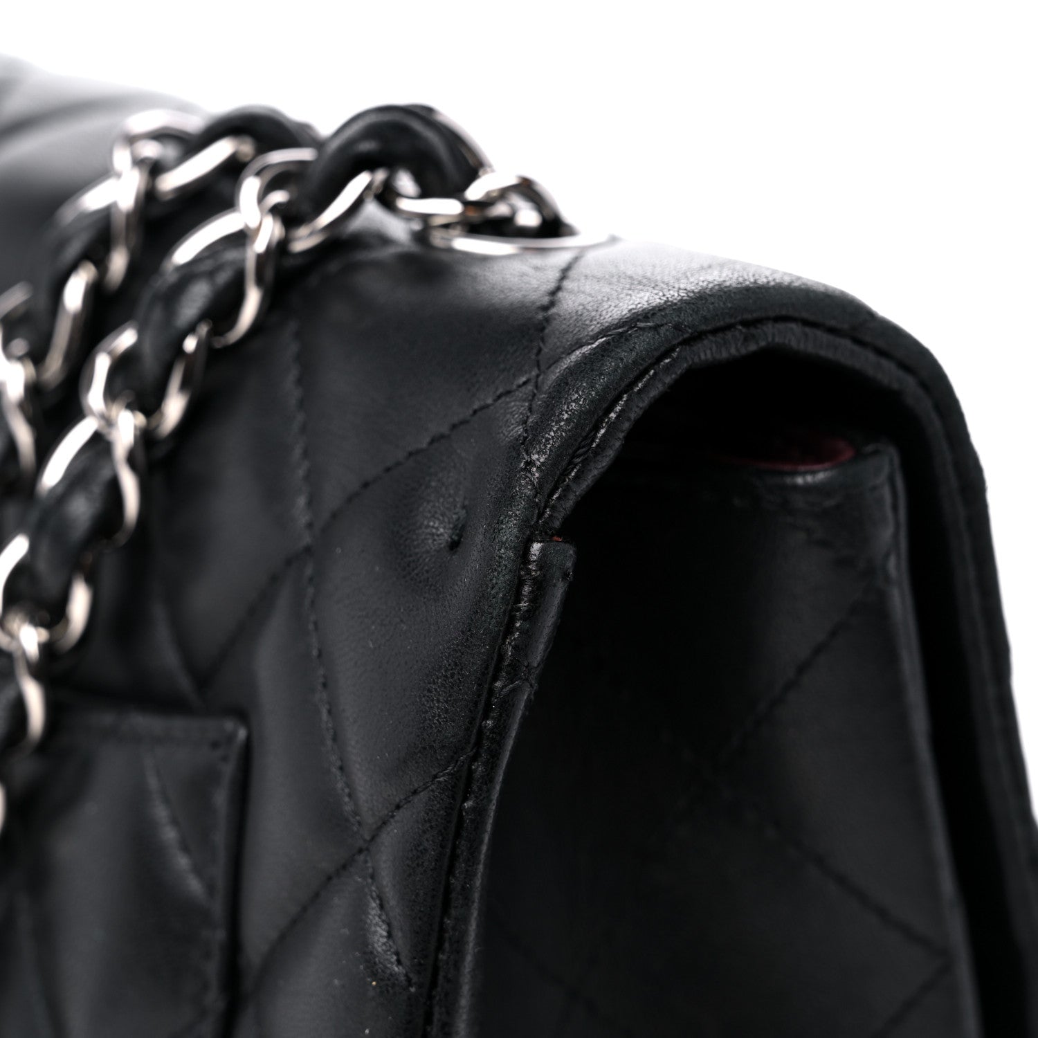 Chanel Lambskin Quilted Jumbo Single Flap Black 13 of 14