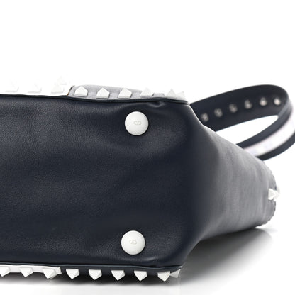 Valentino Garavani Vitello Colorblock Small Free Rockstud Tote Marine Optic White 7 of 10