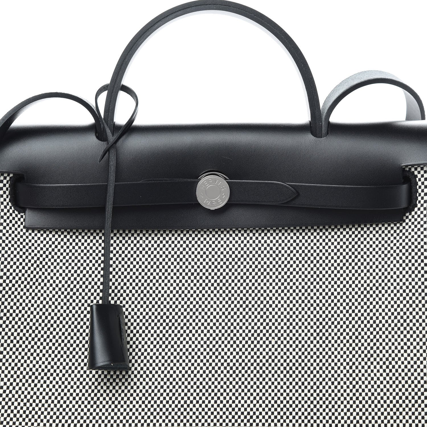 Hermes Vache Hunter Criss Viking Herbag Zip Retourne 31 PM Ecru Black 10 of 13