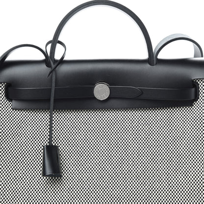 Hermes Vache Hunter Criss Viking Herbag Zip Retourne 31 PM Ecru Black 10 of 13