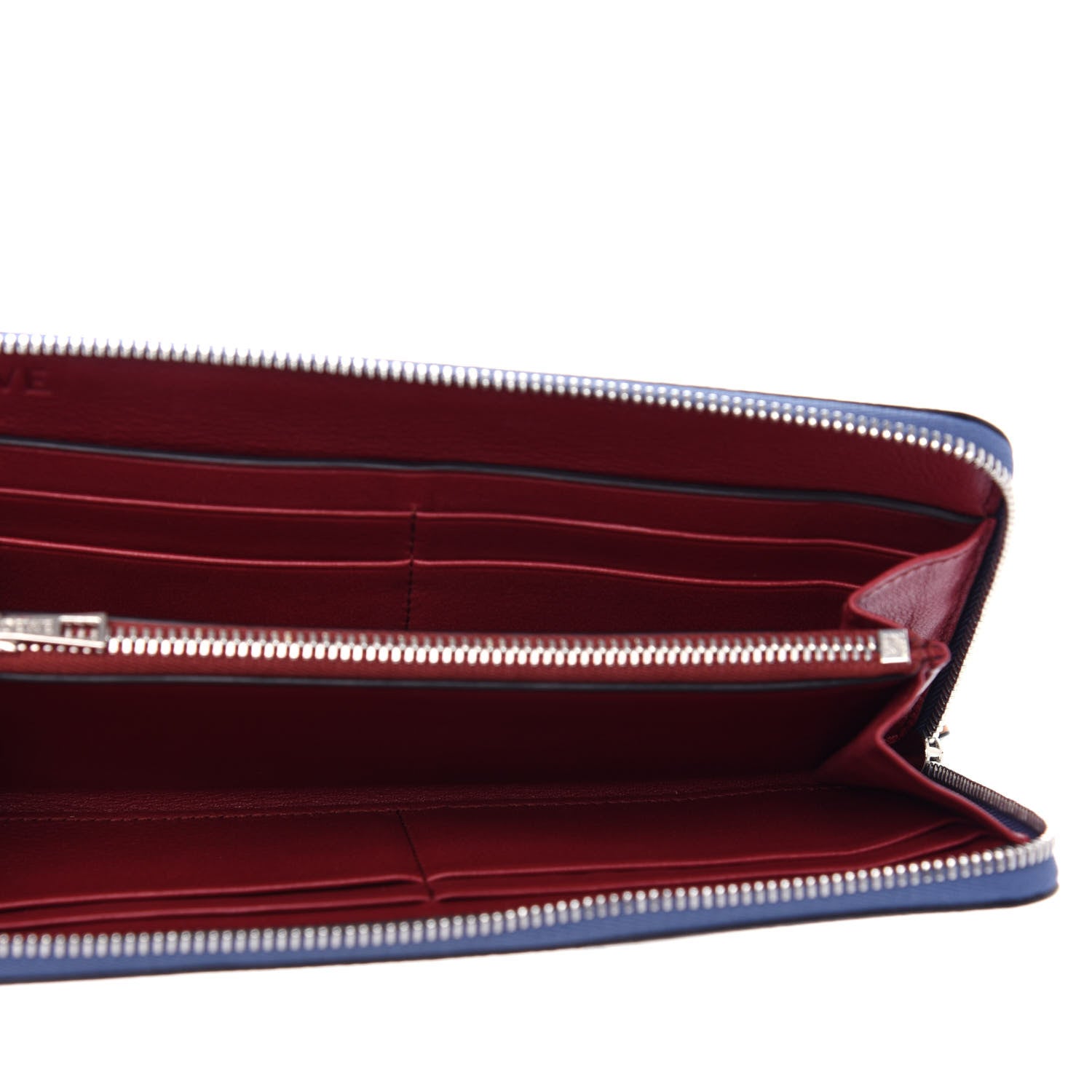 Loewe Grained Calfskin Zip Around Wallet Varsity Blue Honey 5 of 8