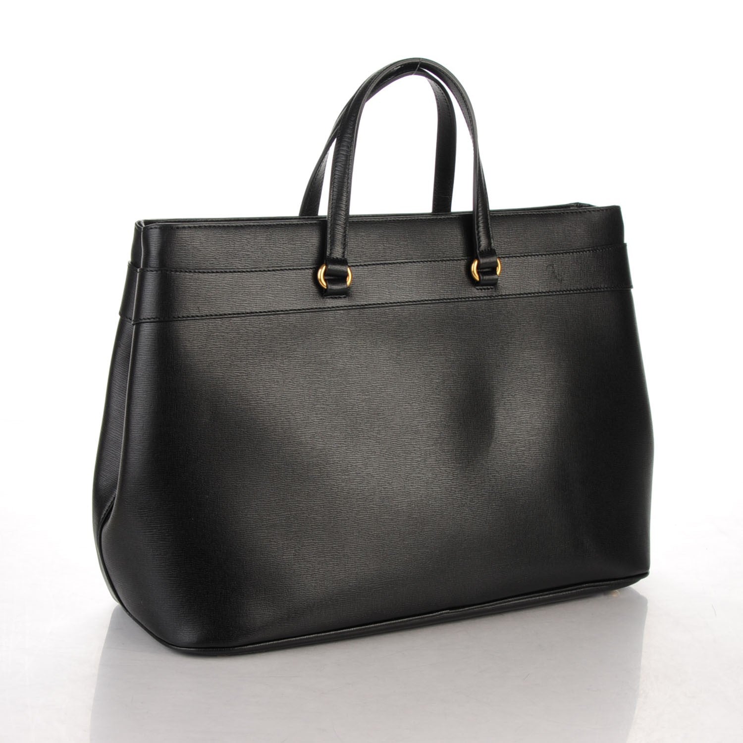 Gucci Textured Calfskin Large Bright Bit Tote Black 3 of 9