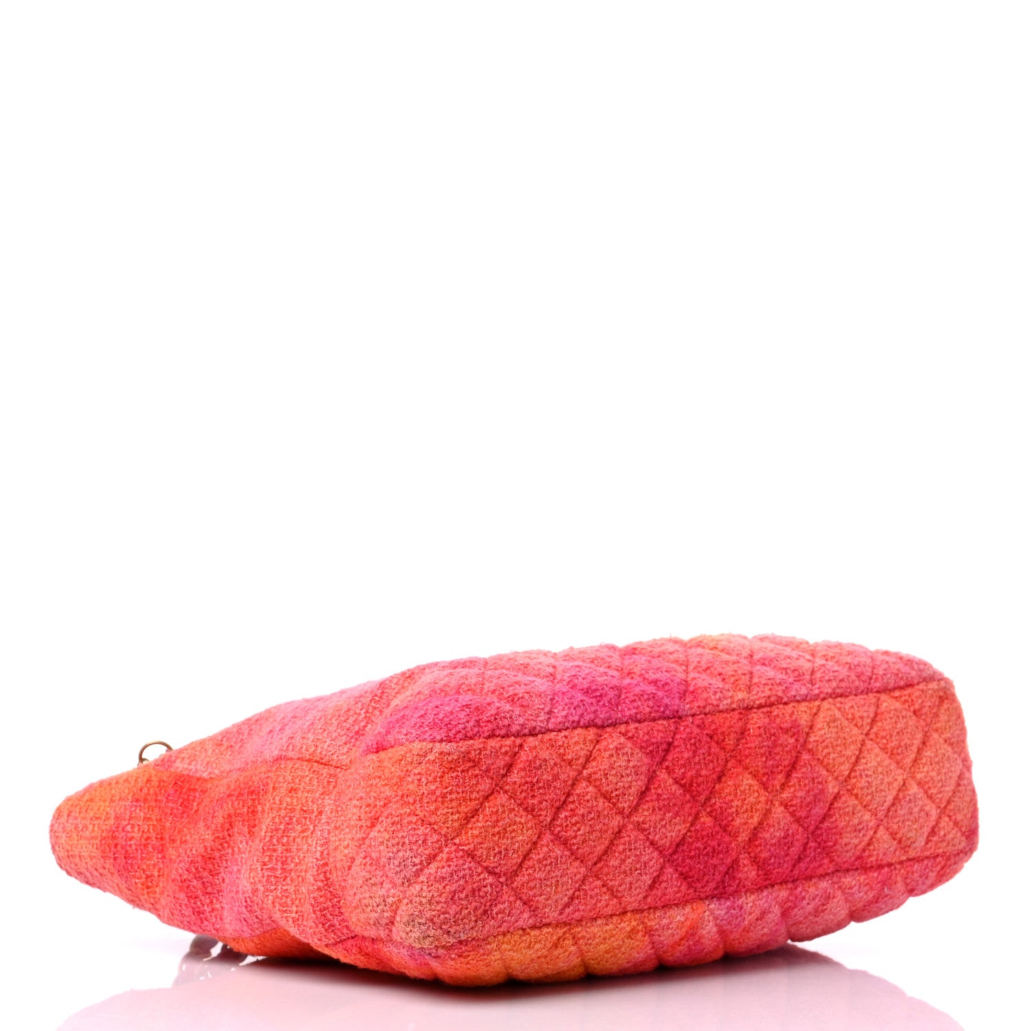 Chanel Tweed Quilted CC Shopping Tote Pink Orange 4 of 11