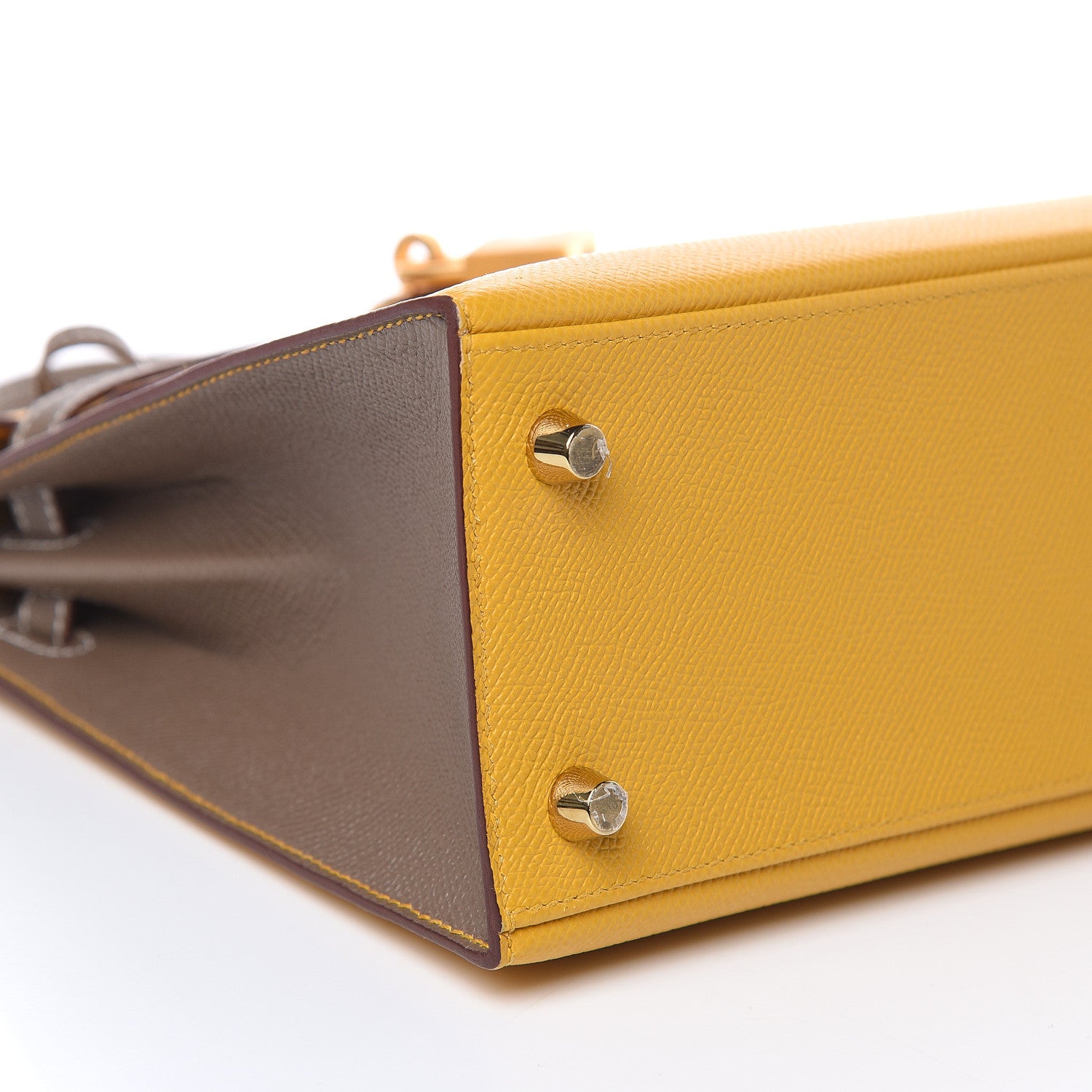 Hermes Epsom Horseshoe Kelly Sellier 25 Jaune Ambre Etoupe 30 of 34