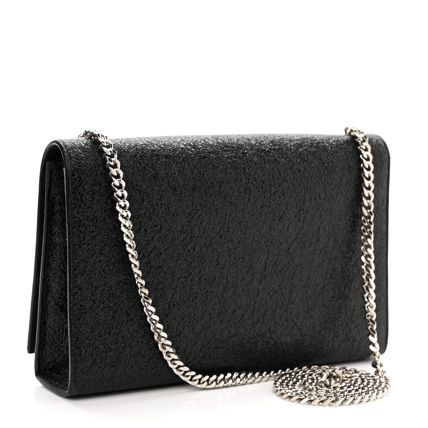 Saint Laurent Metallic Sparkle Calfskin Medium Monogram Kate Satchel Black 3 of 13