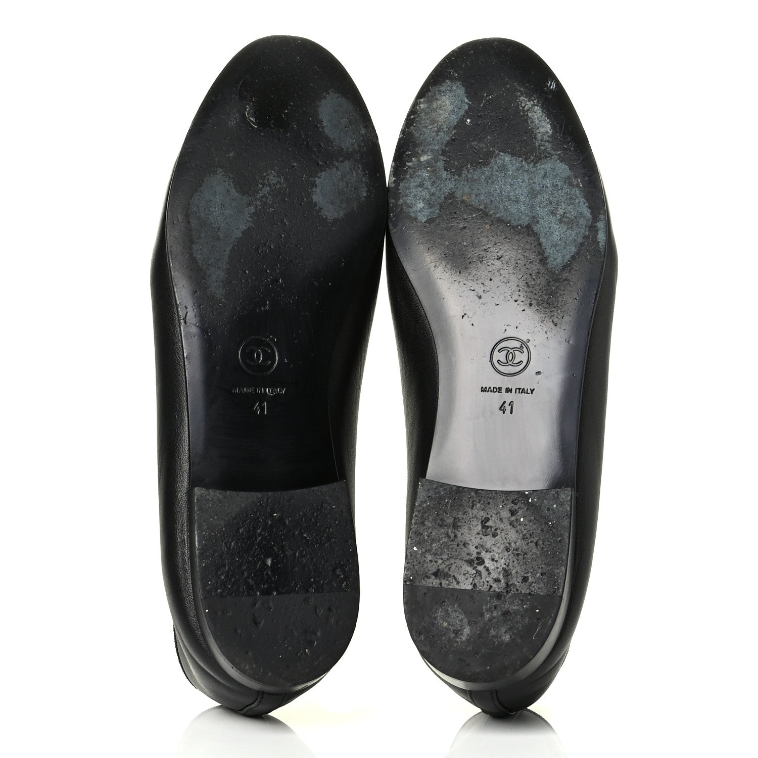 Chanel Lambskin Patent Cap Toe Ballerina Flats 41 Black 4 of 6