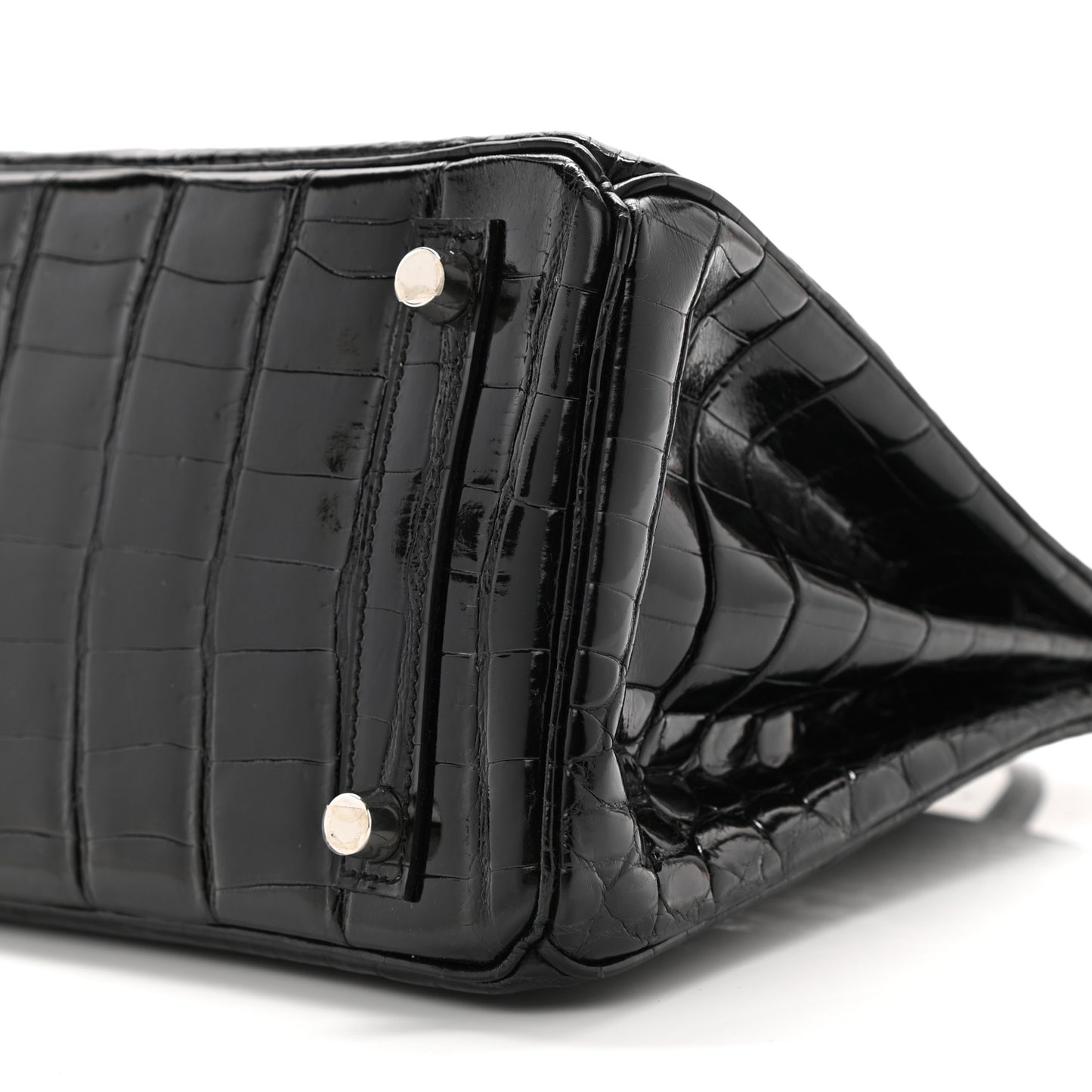 Shiny Niloticus Crocodile Birkin 25 Black