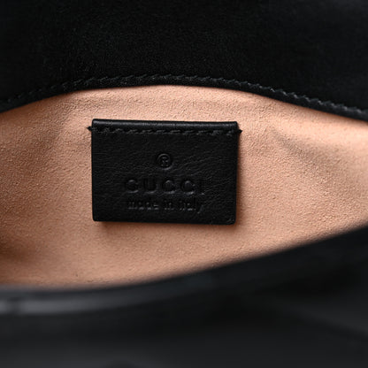Gucci Calfskin Matelasse Super Mini GG Marmont Shoulder Bag Black 6 of 12
