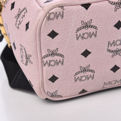 MCM Visetos Small Side Stud Stark Backpack Light Pink 11 of 16