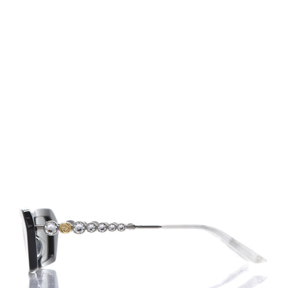 Gucci Acetate Crystal Embellished Rectangle Sunglasses GG0642S Black Gold 3 of 8