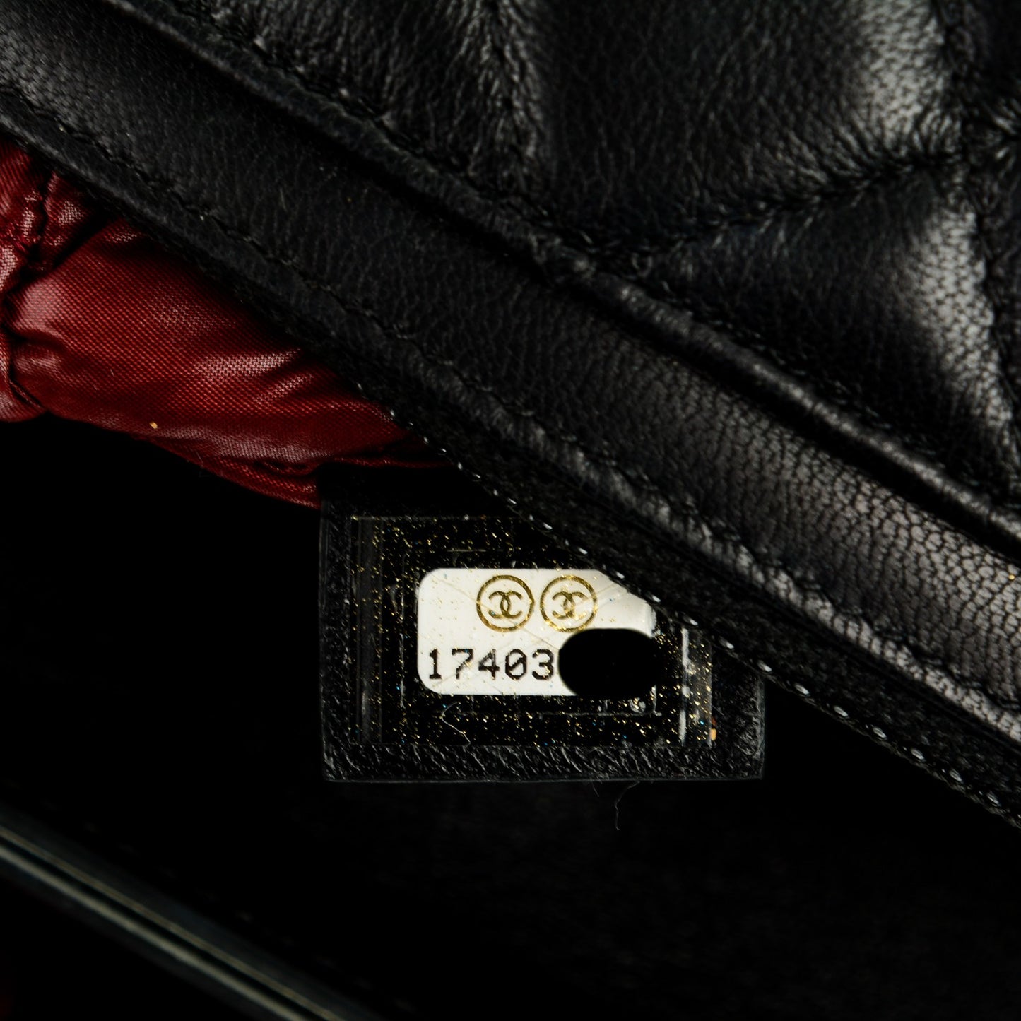 Lambskin Quilted Flap Cosmetic Case Black