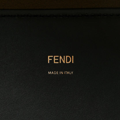Fendi Vitello King Plexiglass Logo Embossed Medium Fendi Sunshine Shopper Tote Midnight 6 of 8