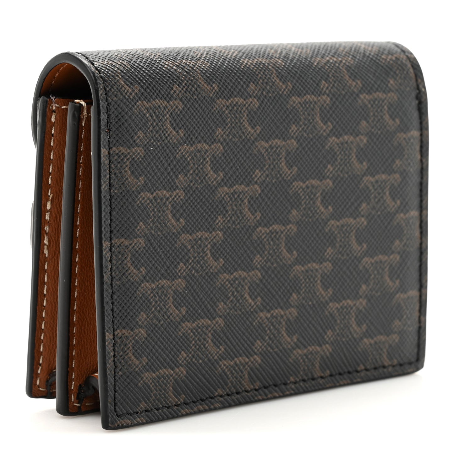 Triomphe Canvas Business Card Holder Tan