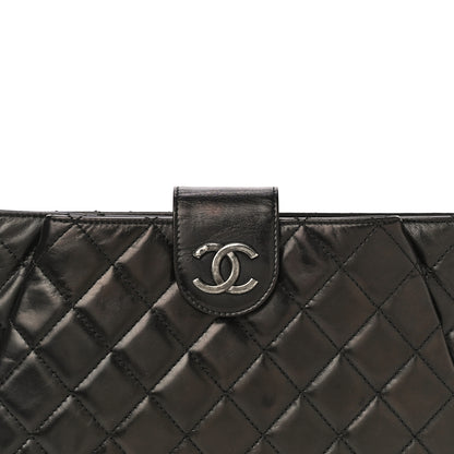 Chanel Aged Calfskin Quilted Zip Clutch Black 8 of 22