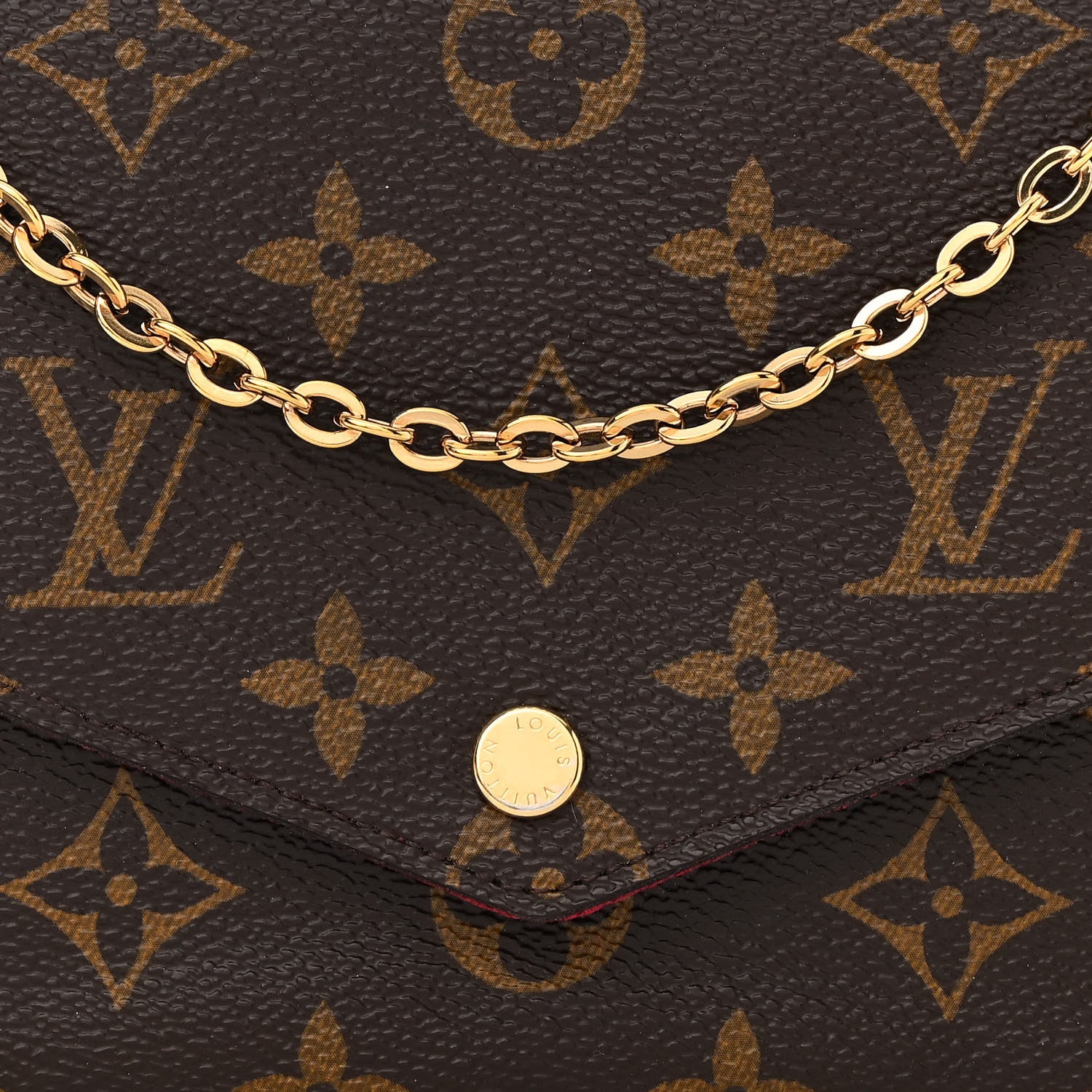 Louis Vuitton Monogram Pochette Felicie Chain Wallet Fuchsia 9 of 12