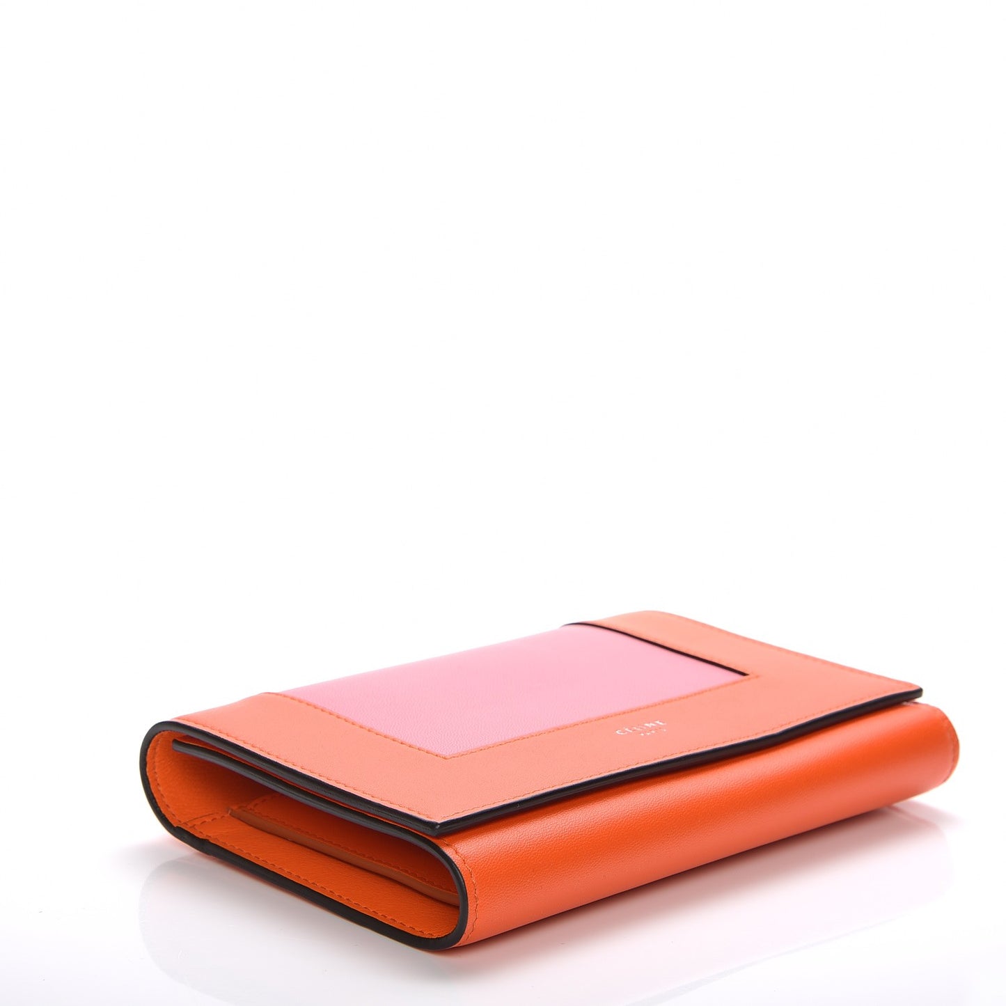 Smooth Lambskin Medium Frame Multifunction Wallet Orange Flamingo