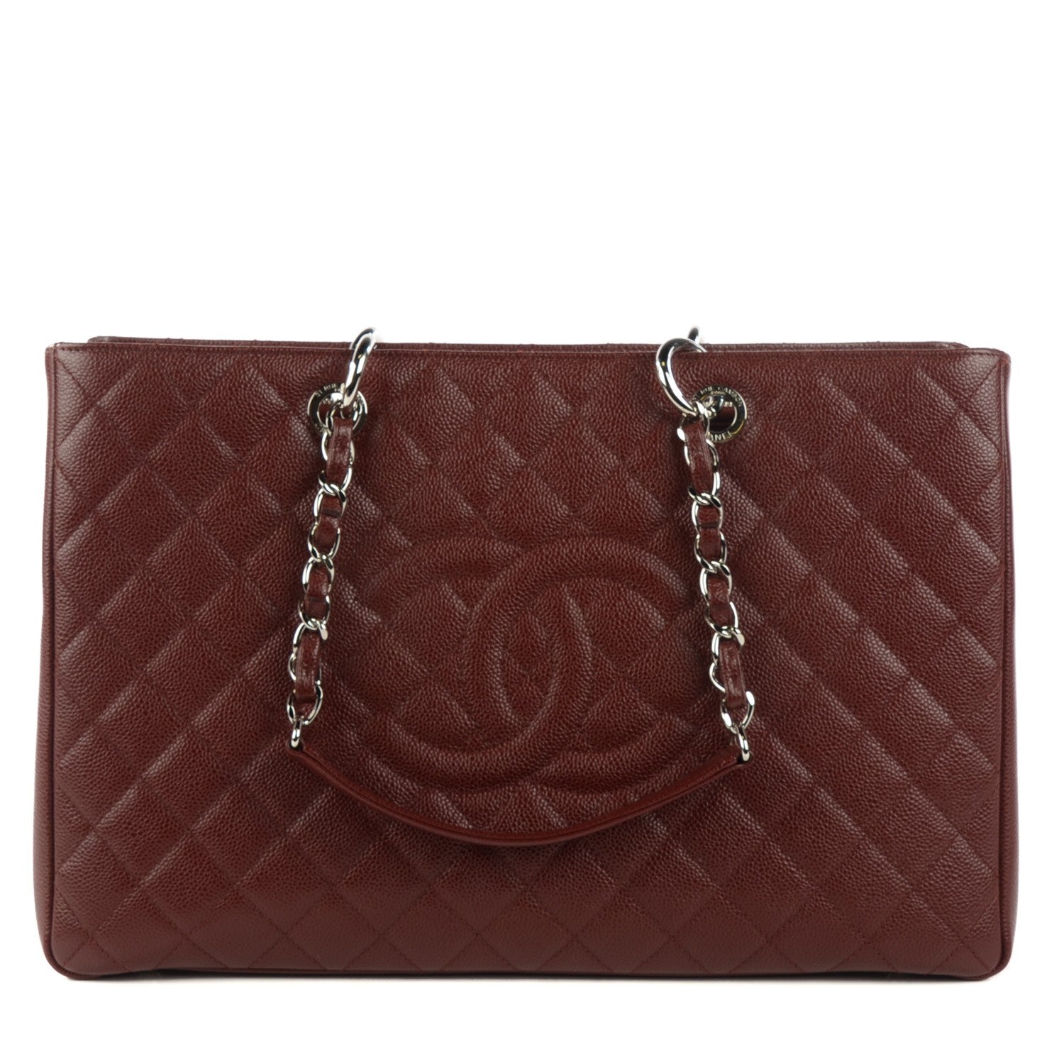 Chanel Caviar Quilted XL Grand Shopping Tote GST Dark Burgundy 1 of 7
