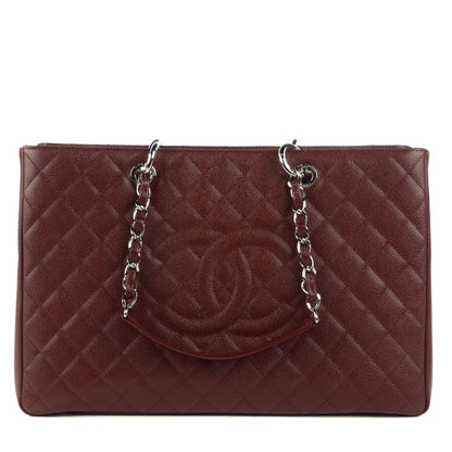 Chanel Caviar Quilted XL Grand Shopping Tote GST Dark Burgundy 1 of 7