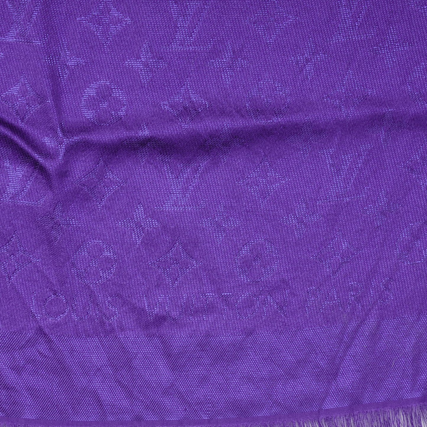 Silk Wool Monogram Voile Shawl Violet