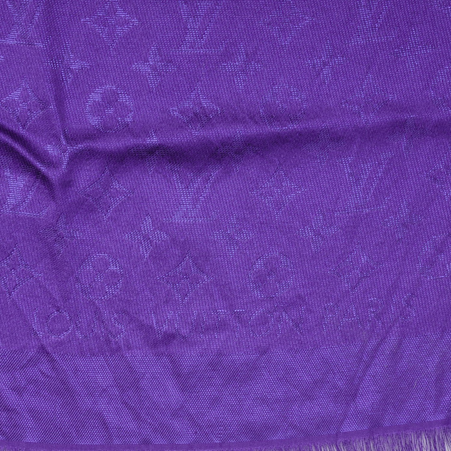 Louis Vuitton Silk Wool Monogram Voile Shawl Violet 4 of 6