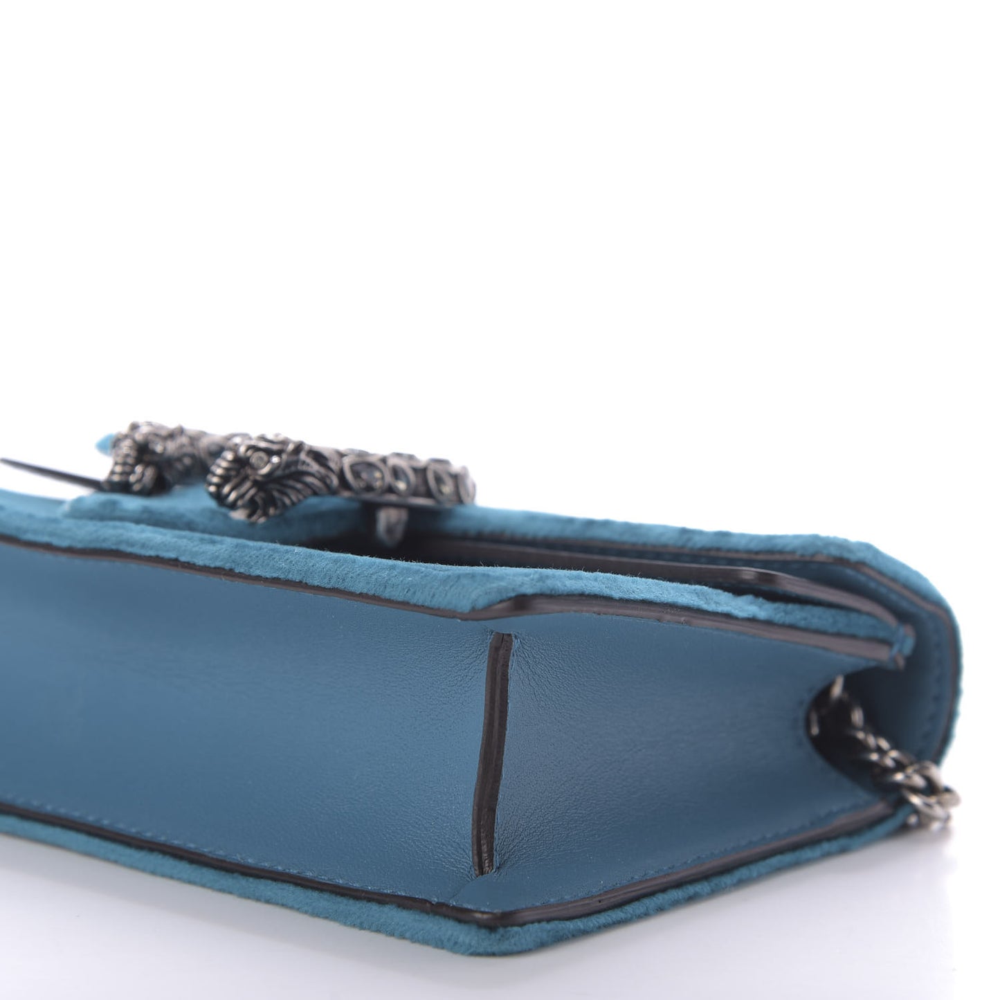 Velvet Super Mini Dionysus Shoulder Bag Pavone Cyan
