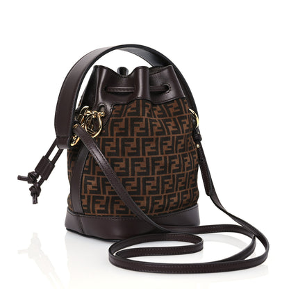 Fendi Suede Vitello King F is Fendi Micro FF Mini Mon Tresor Bucket Bag Sigaro Marrone Ebano 3 of 11