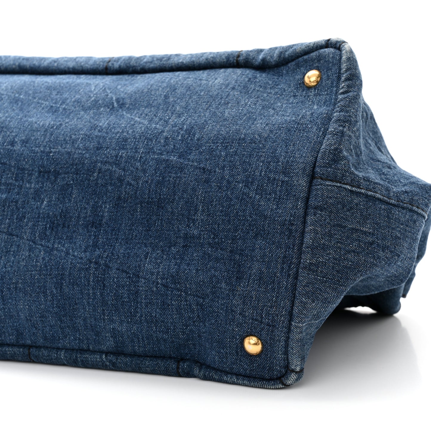 Denim Logo Tote Bleu