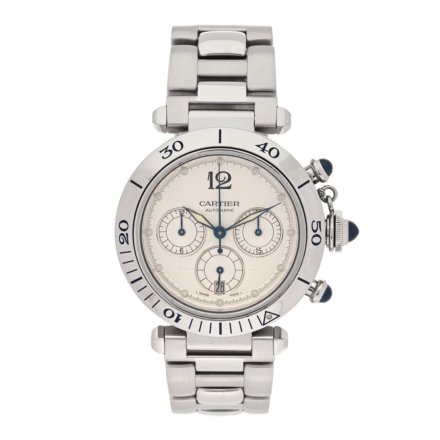 Cartier Stainless Steel 38mm Pasha C Chronograph Automatic Watch 1 of 5