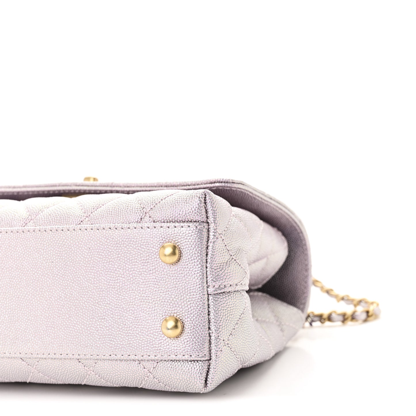 Metallic Caviar Quilted Mini Coco Handle Flap Light Pink