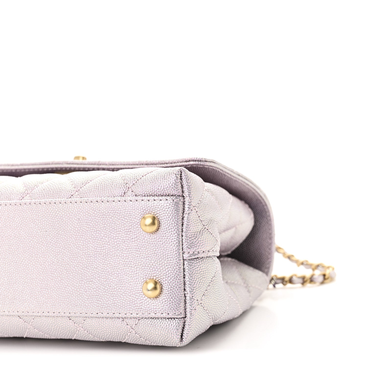 Chanel Metallic Caviar Quilted Mini Coco Handle Flap Light Pink 10 of 11