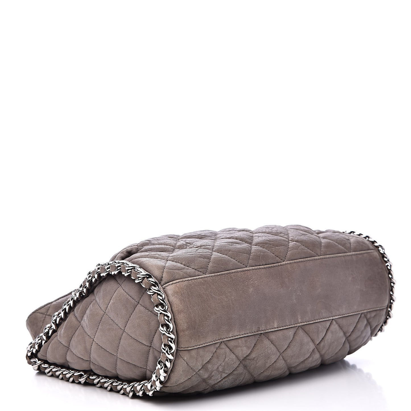 Washed Lambskin Chain Around Hobo Grey