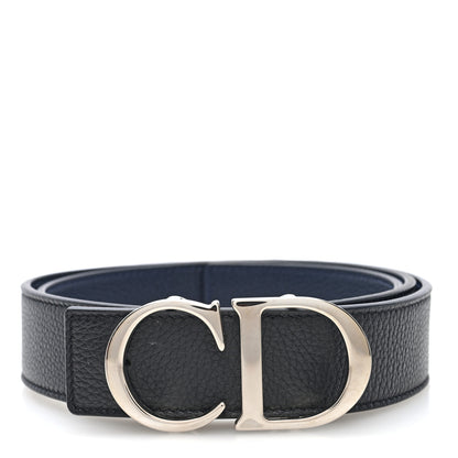 Christian Dior Calfskin CD Reversible Belt Black Navy 1 of 4
