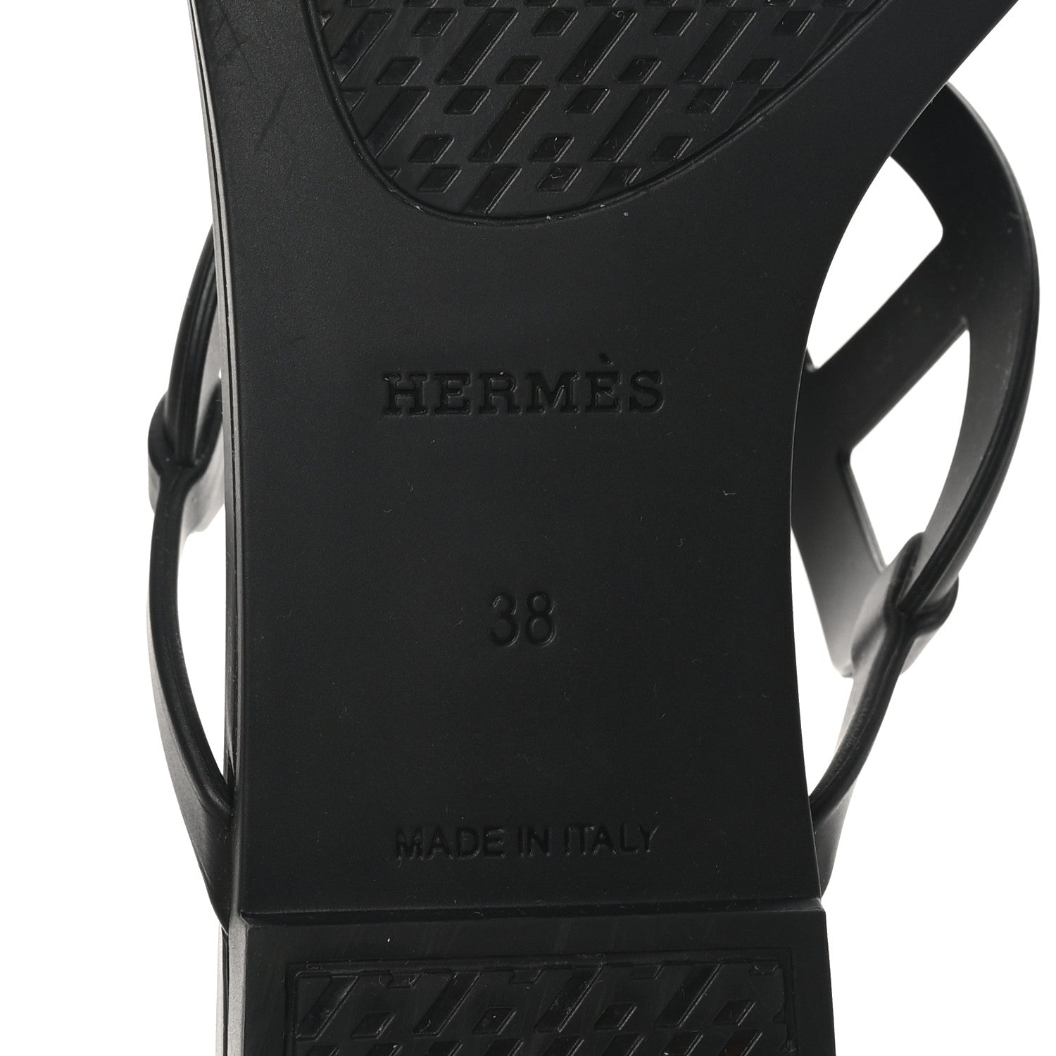 Hermes Rubber Womens Egerie Sandals 38 Black 8 of 9