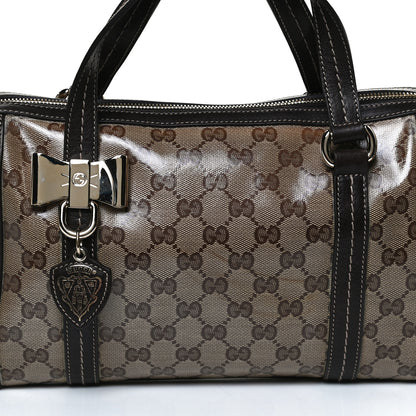 Gucci Crystal Monogram Duchessa Boston Bag Brown 9 of 14
