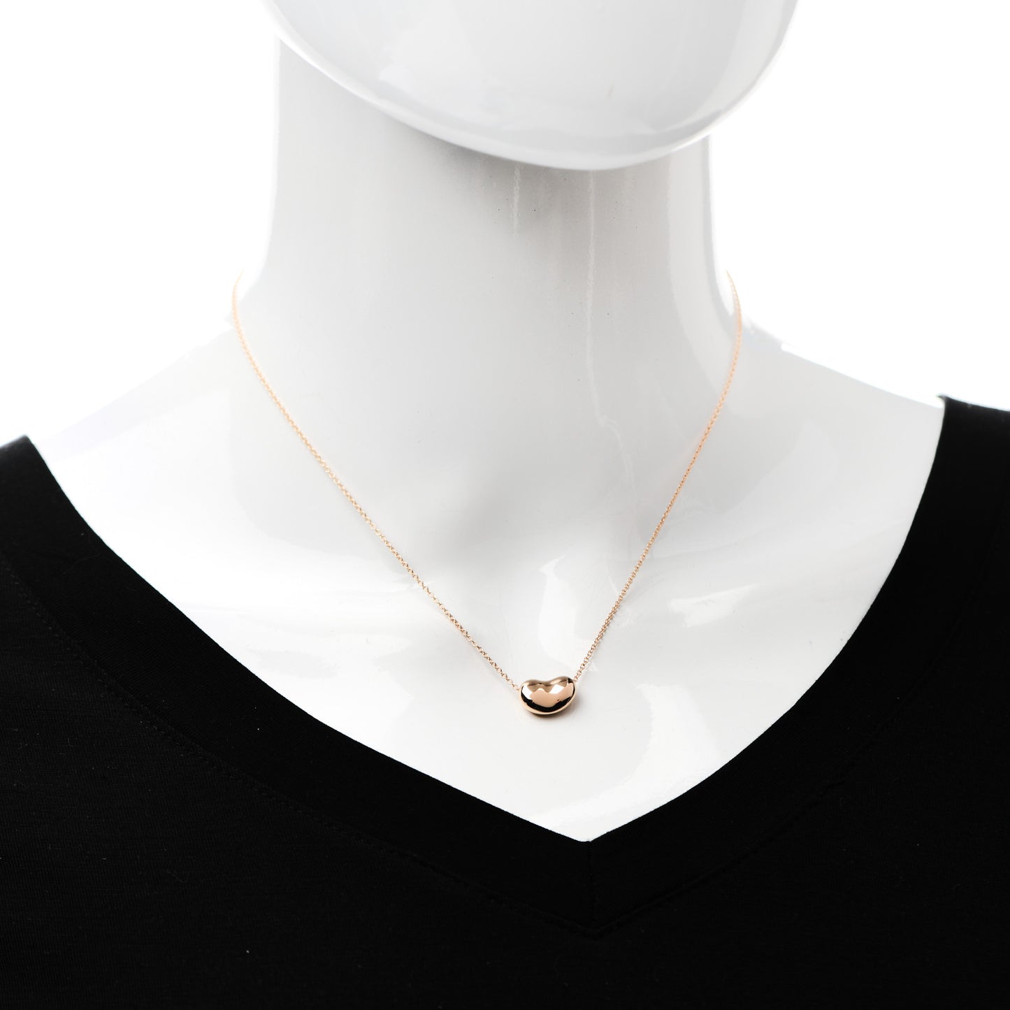 18K Rose Gold 12mm Elsa Peretti Bean Pendant Necklace