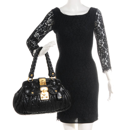 Miu Miu Nappa Matelasse Coffer Frame Tote Black 2 of 7