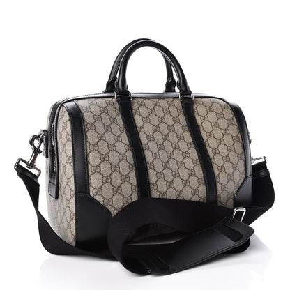 Gucci GG Supreme Monogram Medium Duffle Beige Ebony Black 4 of 14