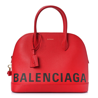 Balenciaga Grained Calfskin M Ville Top Handle Bag Rouge Coquelicot 1 of 12