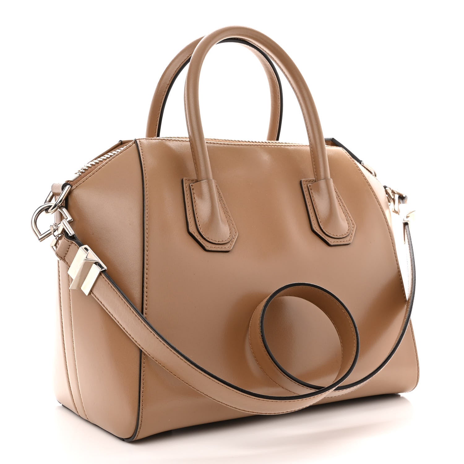 Givenchy Shiny Lord Calfskin Small Antigona Dark Beige 3 of 13