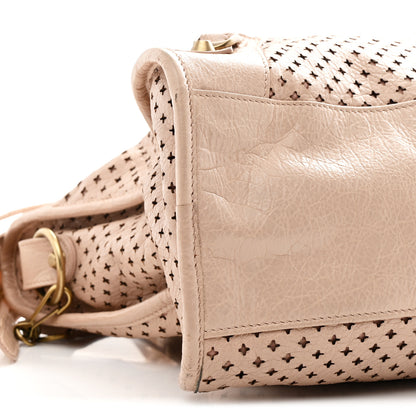 Balenciaga Agneau Laser Cut Cross Classic Gold Hardware City Rose Peach 9 of 10