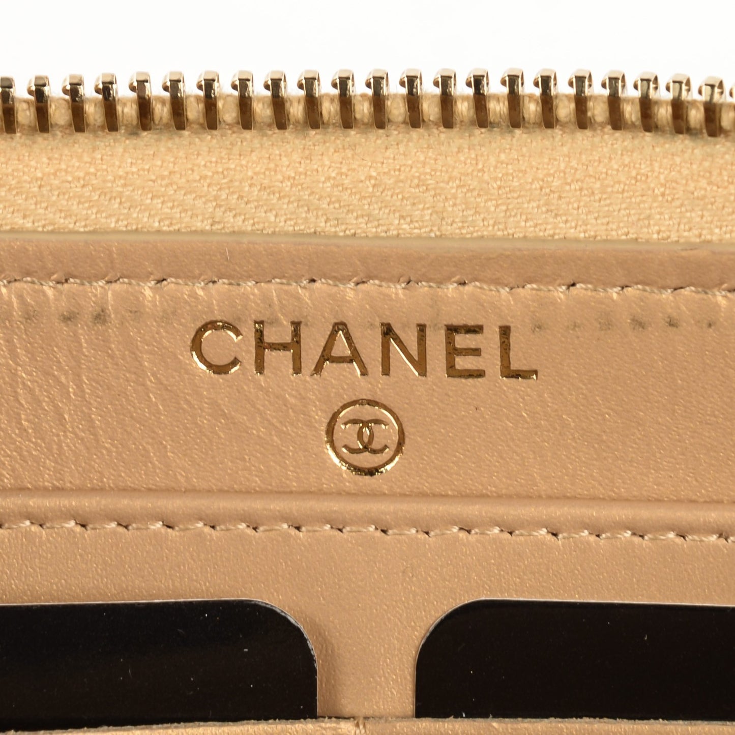 Pearly Caviar Quilted Large Gusset Zip Around Wallet Gold