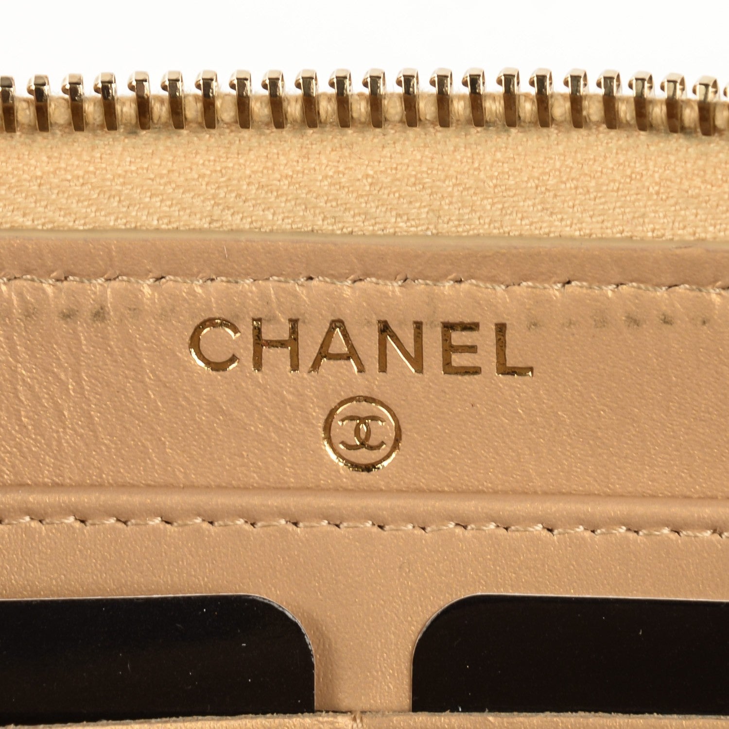 Chanel Pearly Caviar Quilted Large Gusset Zip Around Wallet Gold 7 of 9