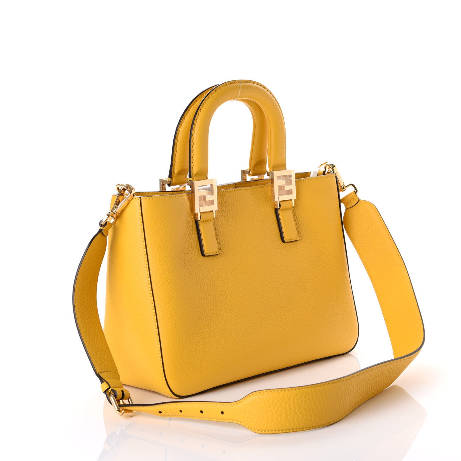 Fendi Cuoio Romano Selleria Small FF Tote Sunflower 3 of 10