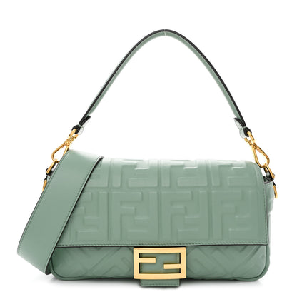 Fendi Nappa FF 1974 Embossed Baguette Menta 1 of 10
