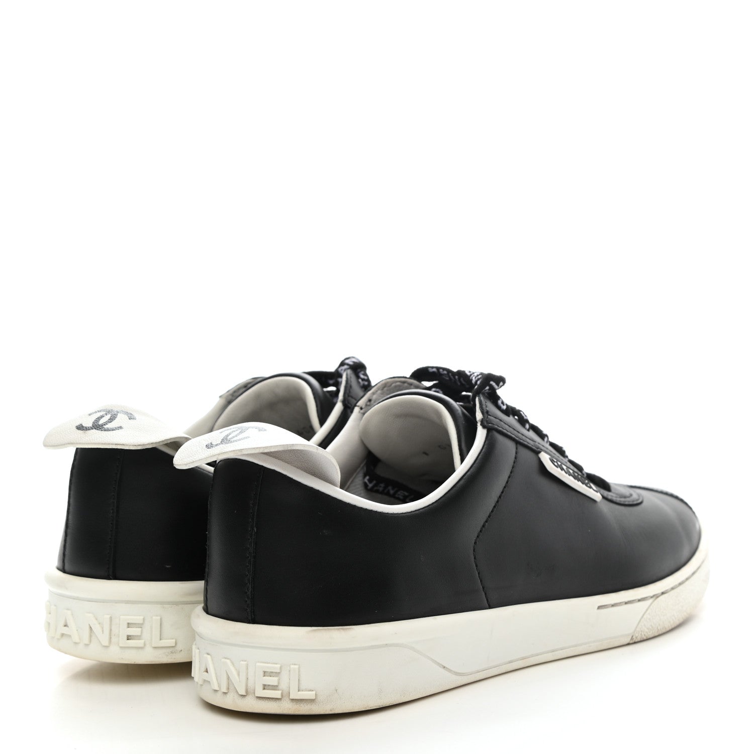 Chanel Calfskin CC Womens Sneakers 36 Black 4 of 8