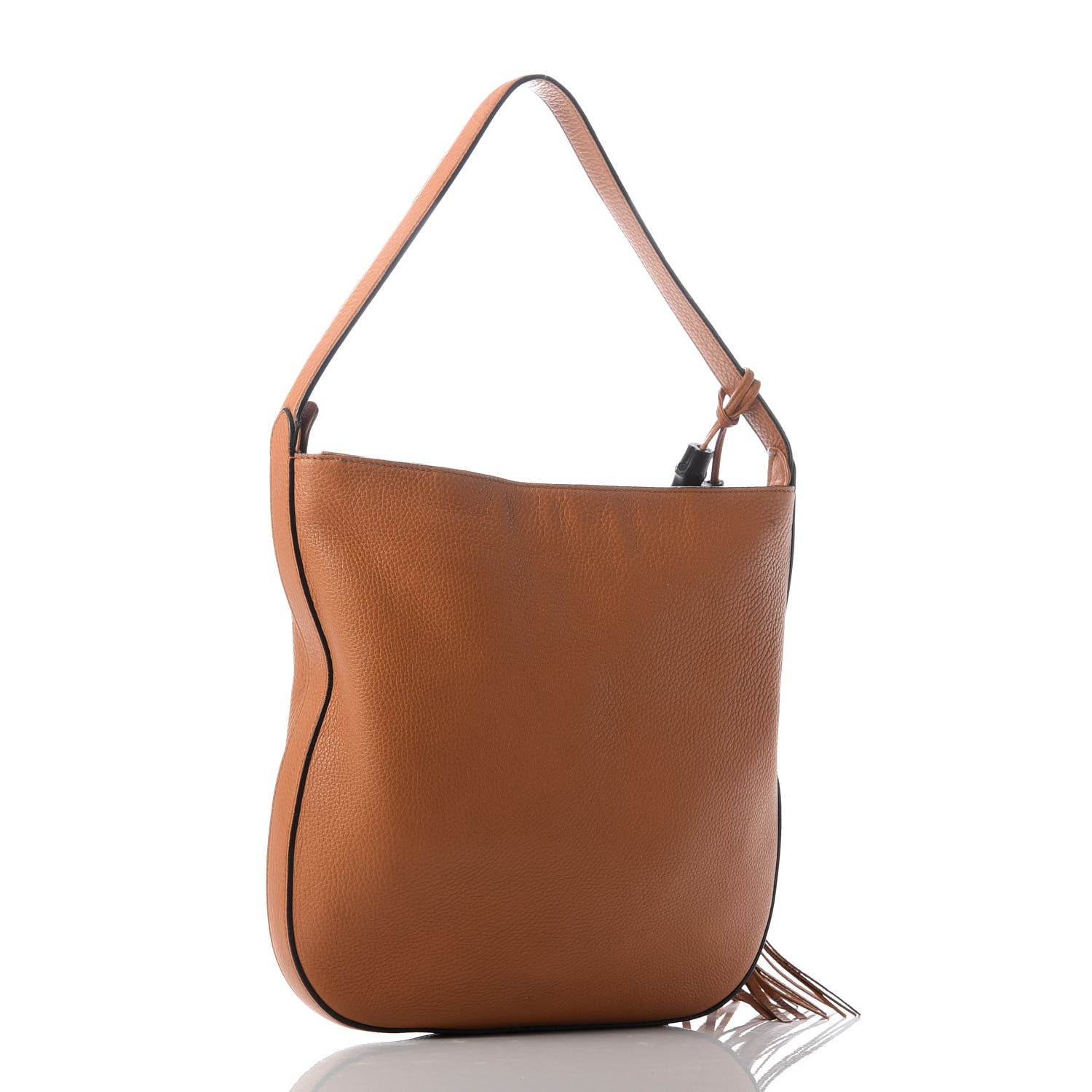 Gucci Pebbled Calfskin Lady Tassel Hobo Bag Brown 3 of 9