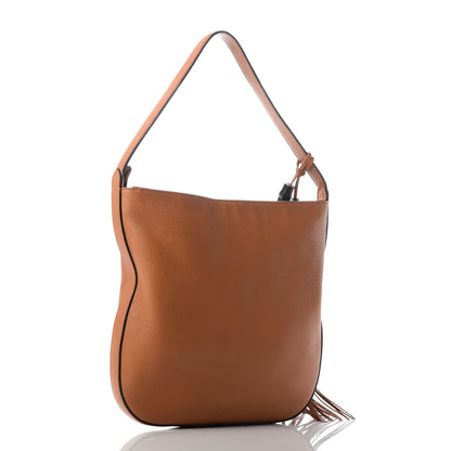 Gucci Pebbled Calfskin Lady Tassel Hobo Bag Brown 3 of 9