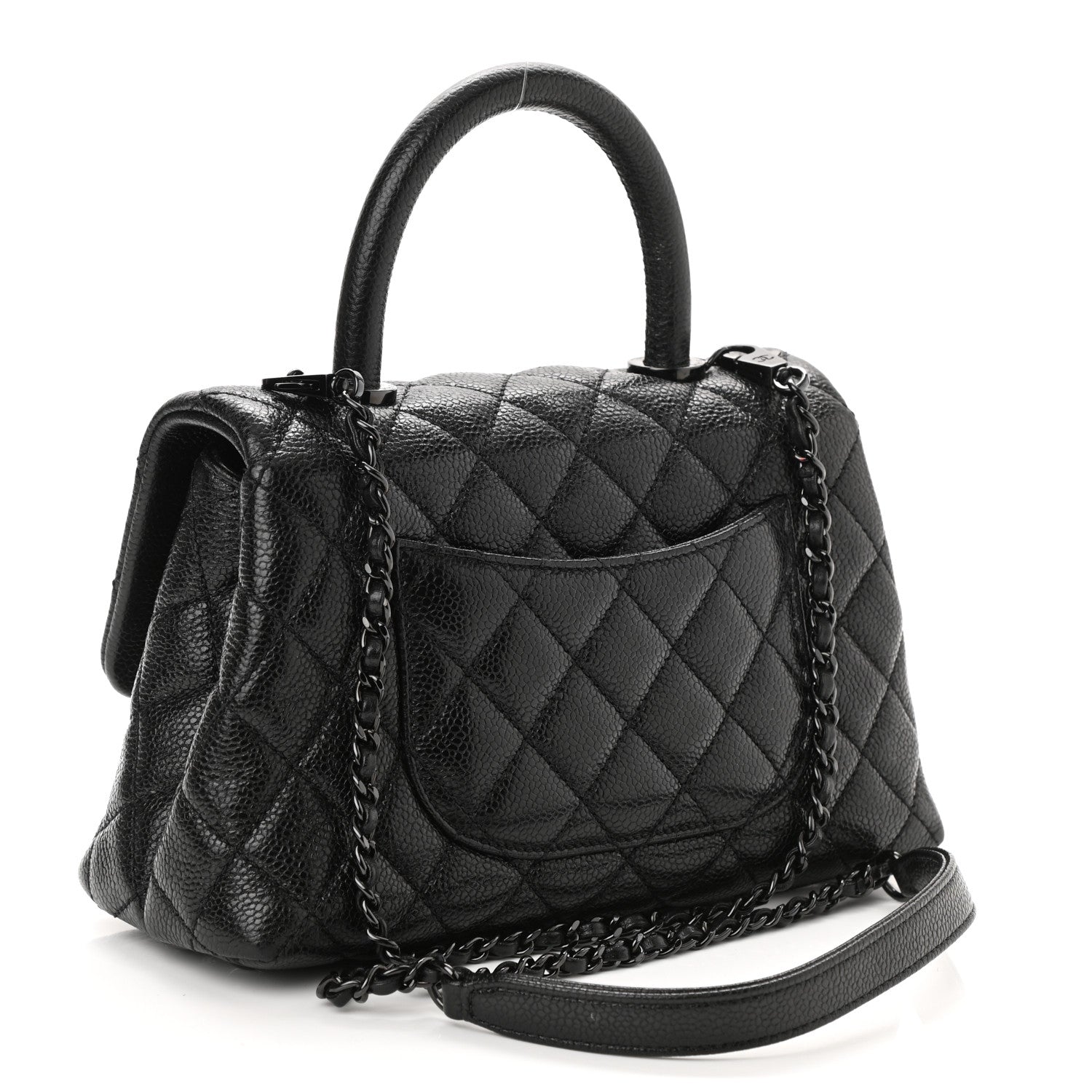 Chanel Caviar Quilted Mini Coco Handle Flap So Black 3 of 10