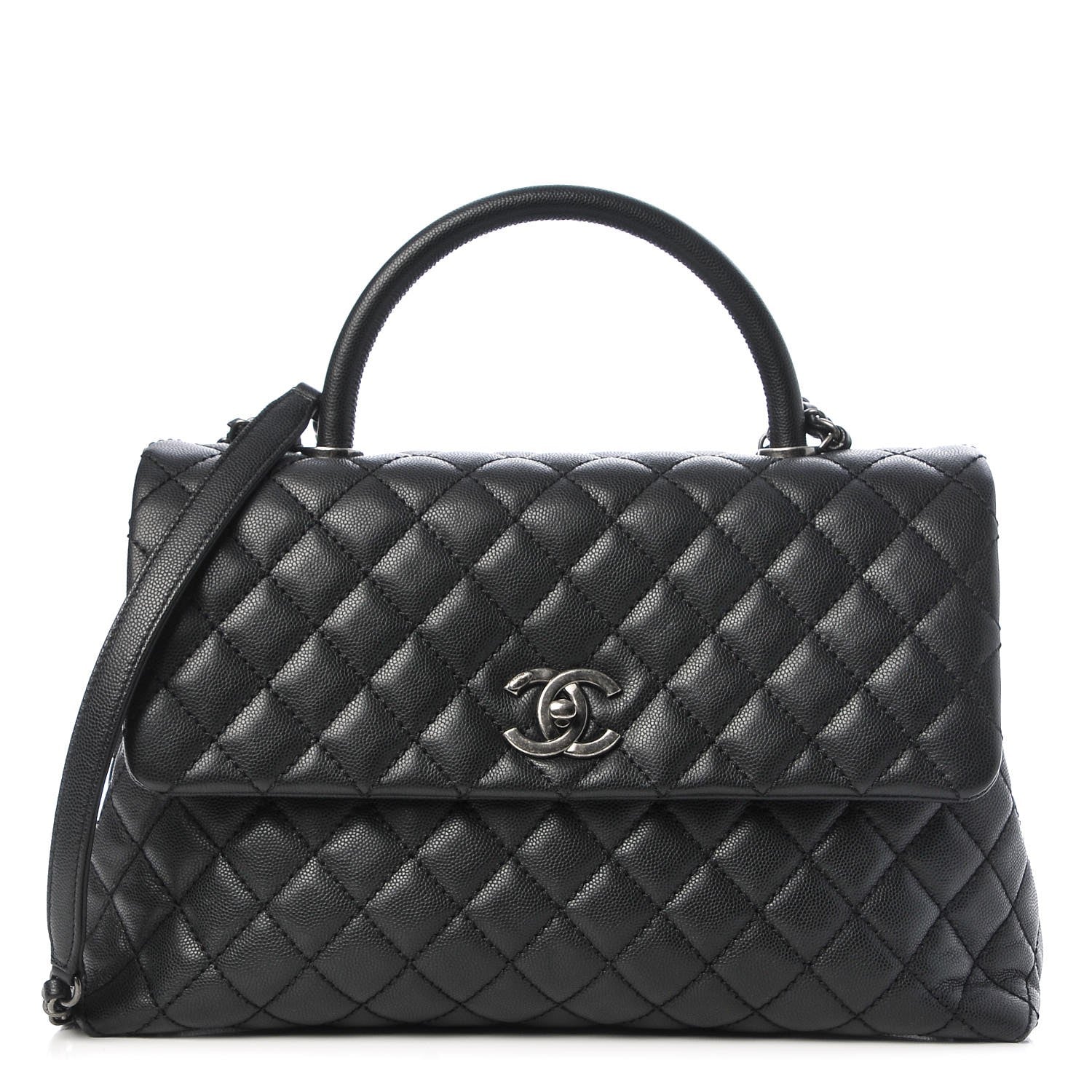 Chanel Caviar Quilted Medium Coco Handle Flap Black 1 of 7